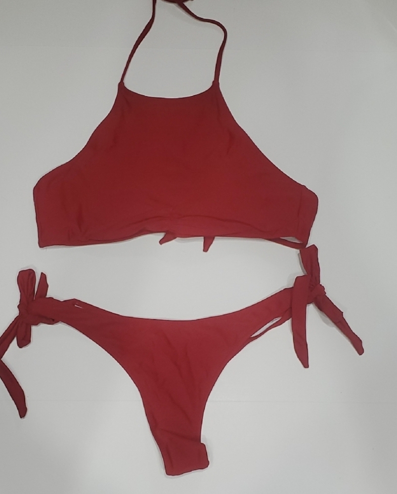 Red Halter Bikini Set